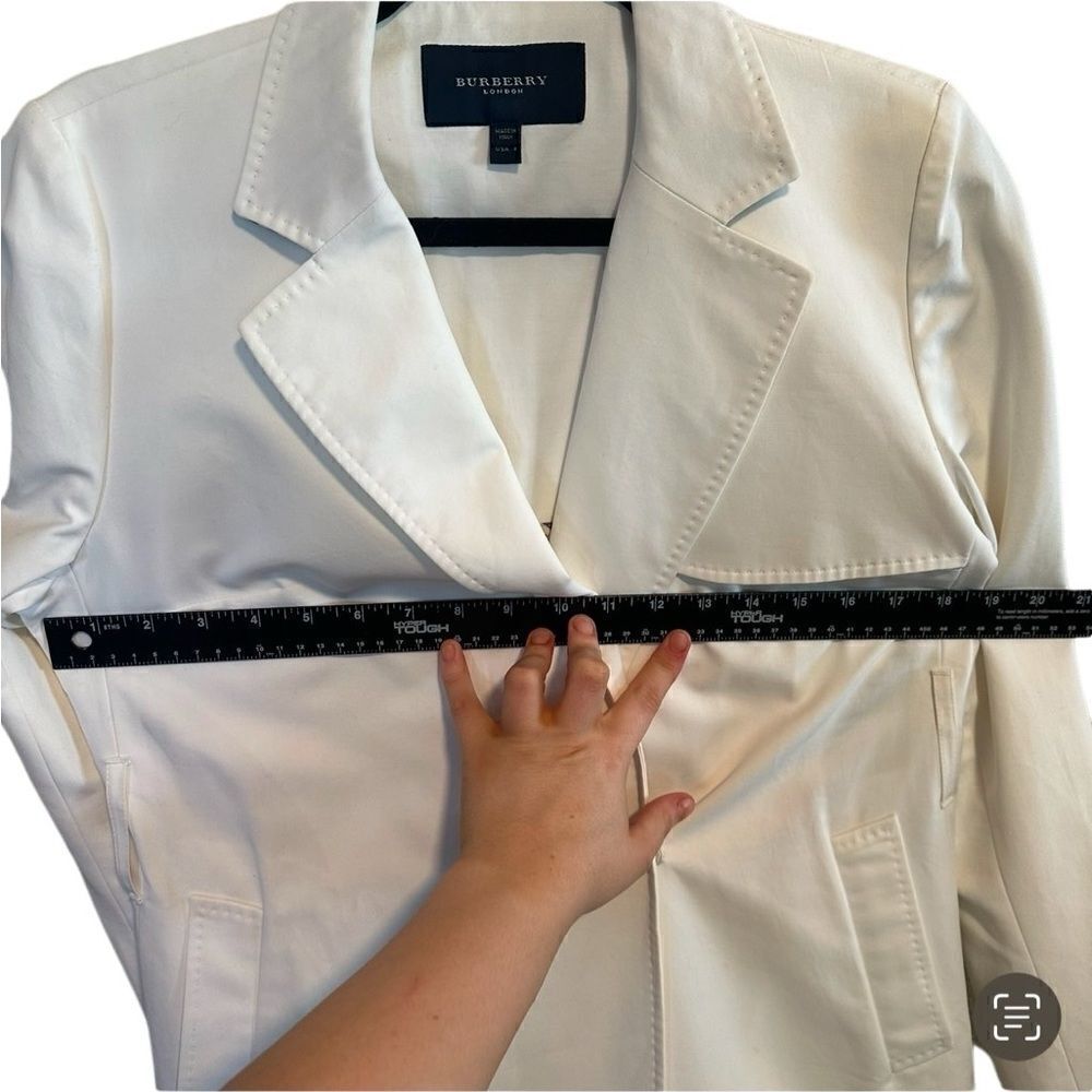 Burberry- Women’s Cotton Shorter Length Trench Jacket in White Size US 8 - Picture 7 of 12